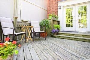 patio with plants