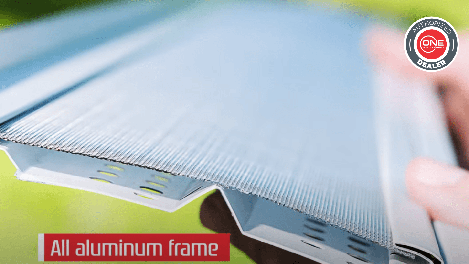 A close-up of a section of ONE Gutter Guard™.